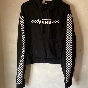 Vans checkerboard black/white crop hoodie